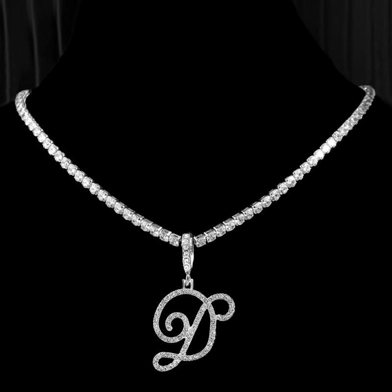 D Silver 18inch Zircon Chaîne