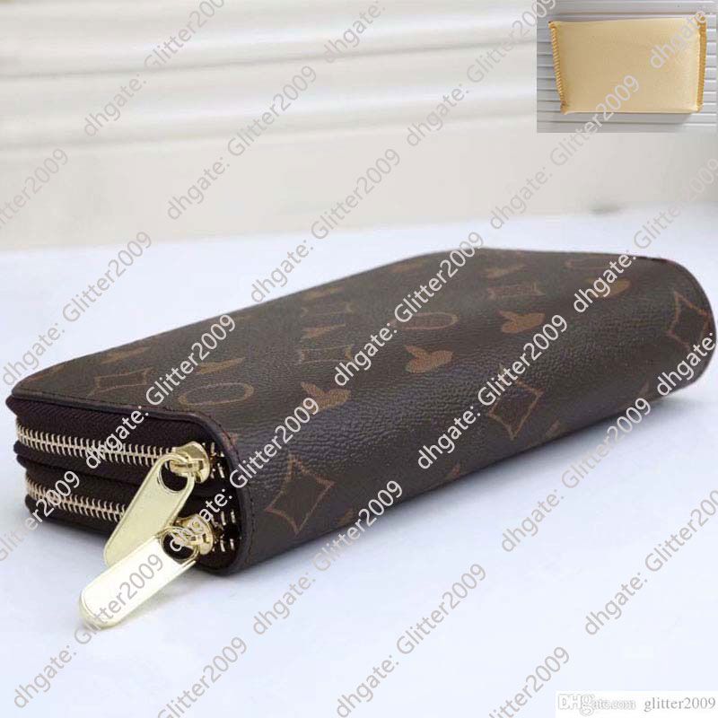 High Quality Double Zipper Wallets Mens Leather Wallet Holders For Brown  Flower Women Purse Monograms Luxury Purses Cross Body Wallets Zipper Coin  Purse From Gongxifacai2023, $5.64