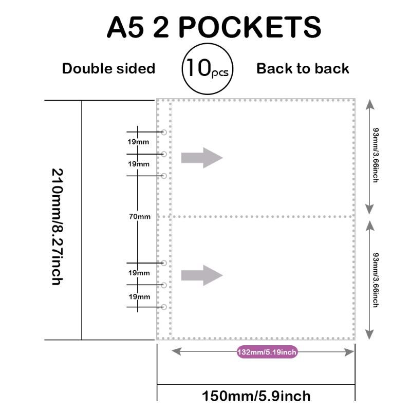 10 stcs 2pockets d a5