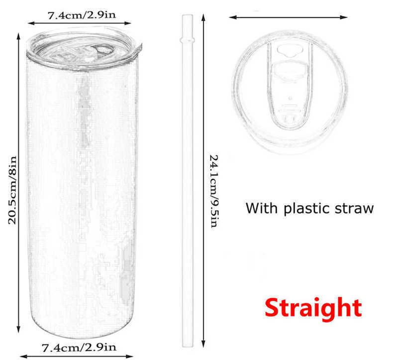 كوب مستقيم+غطاء+قش