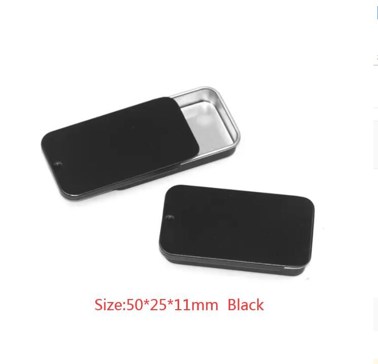 Metal Slide Top Tin Black