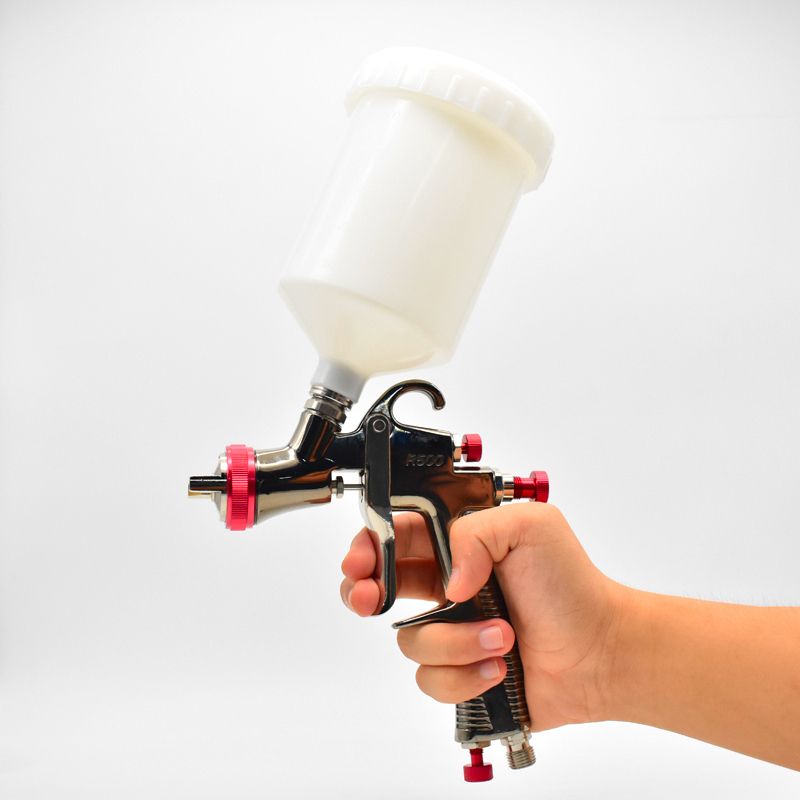 Brand: R500 Type: LVLP Spray Gun Specs: 1.3/1.5/1.7/2.0mm Nozzle, Gravity  Feed Keywords: Air Paint Tools, Home Spray Gun For Cars Key Points:  Efficient, Easy To Use, High Quality Finish Main Features: Adjustable