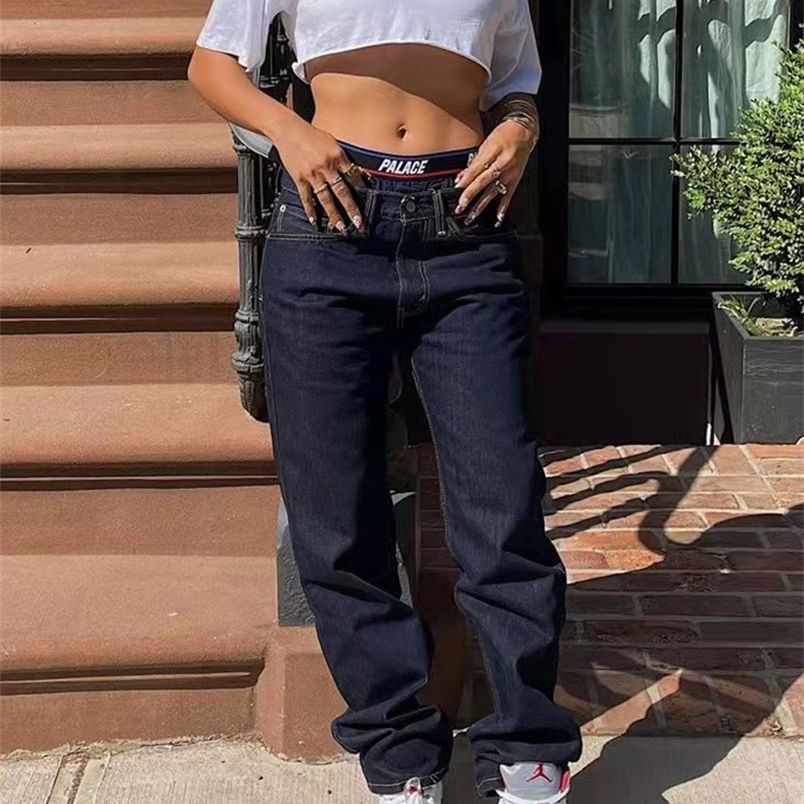 Compre Pantalones Vaqueros De Cintura Baja Mujeres Pantalones Vaqueros De  La Moda Pantalones De Pierna Recta Y2K Pantalones De Mezclilla Sueltos Azul  Lavado Mamá De Baja Altura Jeans 220321 A 27,68 €
