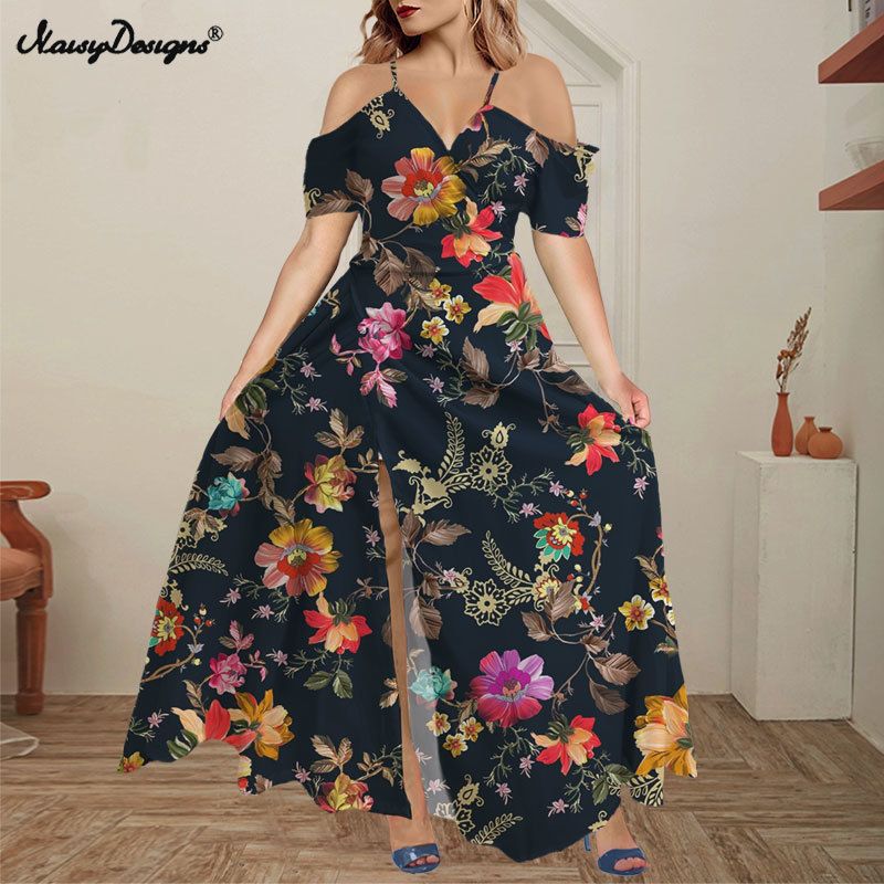 Robe florale dorée