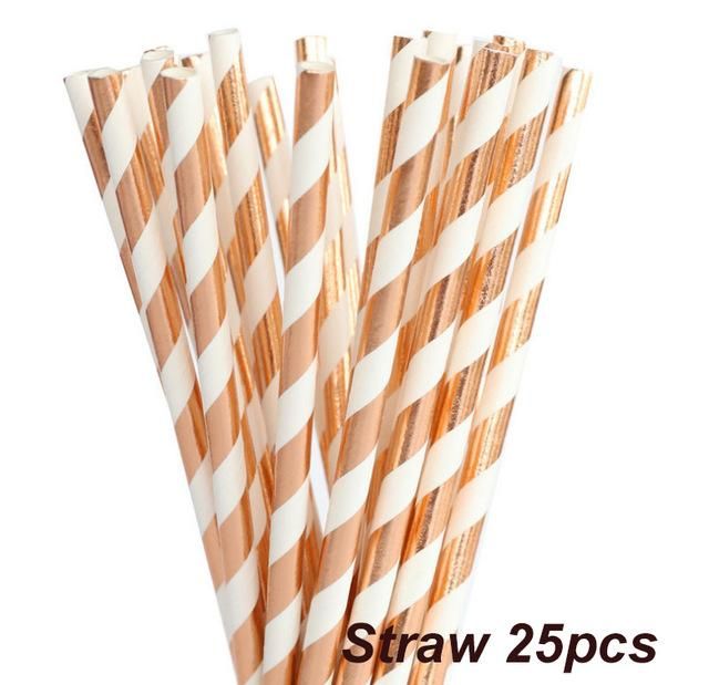 25pc Rosegold Stripe