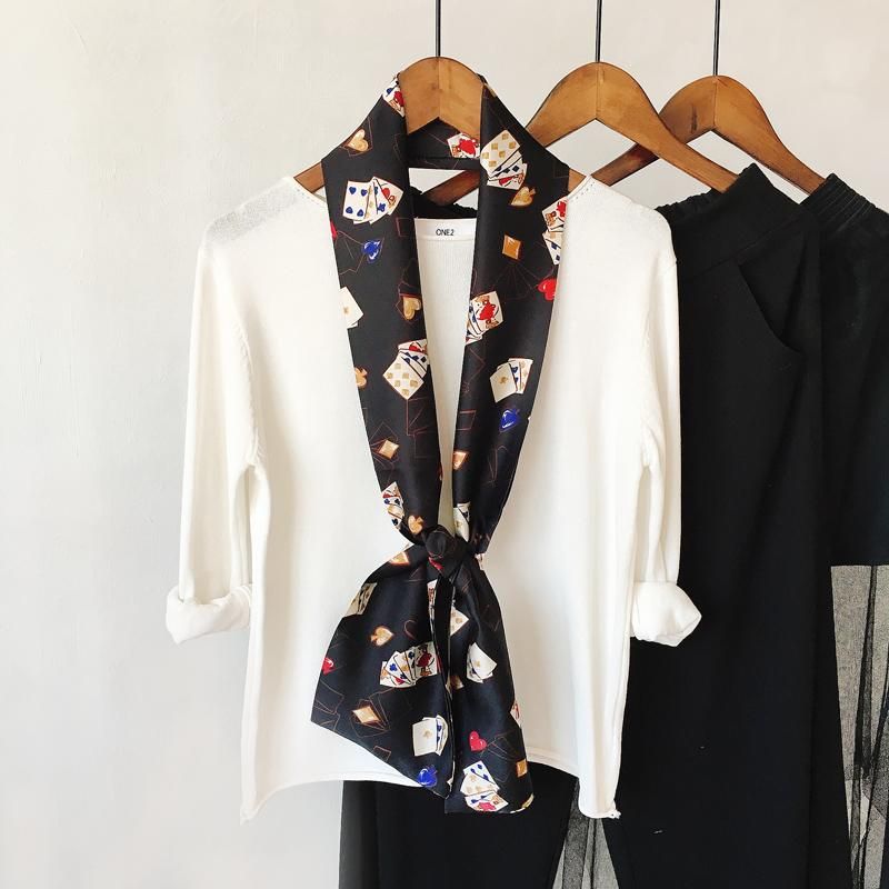 Bufandas bufanda japonesa limpia flores de imitación impresa