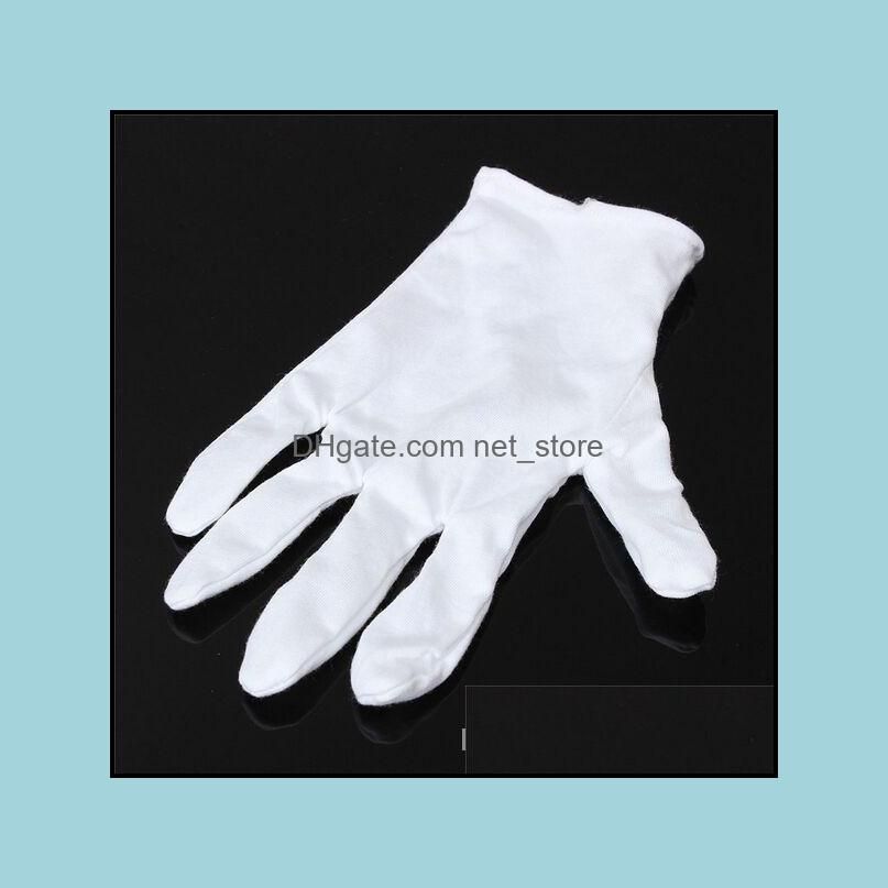 2 Pairs White Gloves Serving/Waiters Concierge Butler Snooker 100% Cotton 