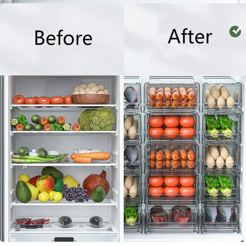 Fridge Organizer Fruit Vegetable Egg Refrigerator Storage Box Food  Container Fresh-keeping Pantry Kitchen Organizer Accessories