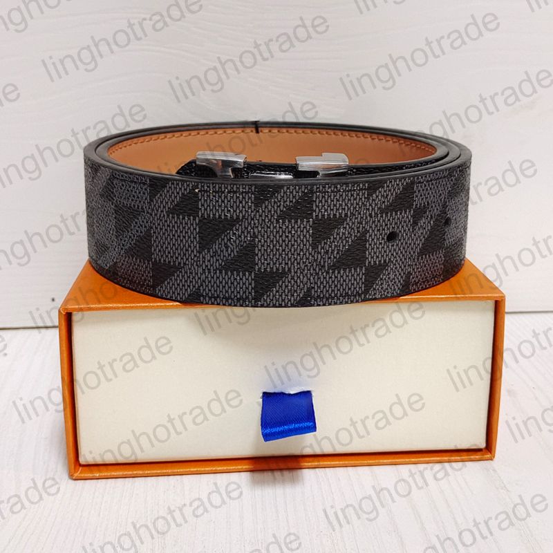 damier black+silver buckle