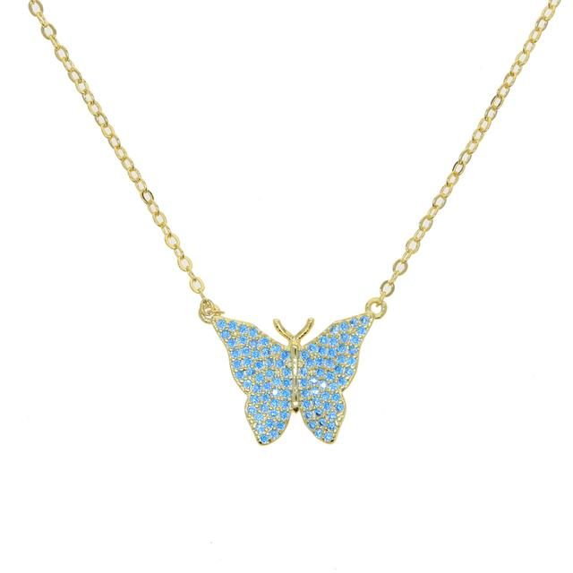 blue necklace Gold-color