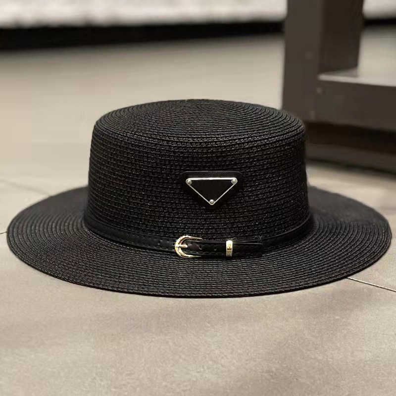 Chapéu de palha preto com faixa preta