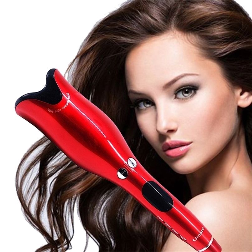 Portable Curling Iron Automatic Hair Curler Electric Ceramic Heating LCD Display Rotate Wave Styler Curling Iron Machine 220618 Portable Curling Iron Automatic Hair Curler Electric Ceramic Heating LCD Display Rotate Wave Styler Curling Iron Machine 220618