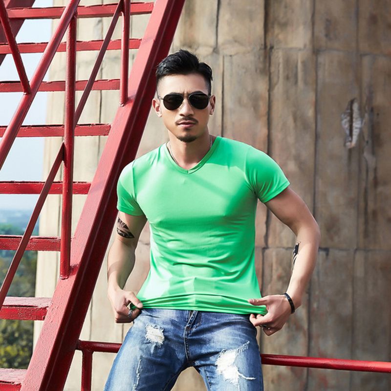 Green V-neck