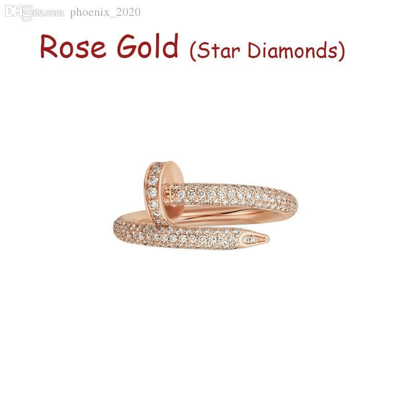 Rose Gold-Nail Ring (Star Diamonds)