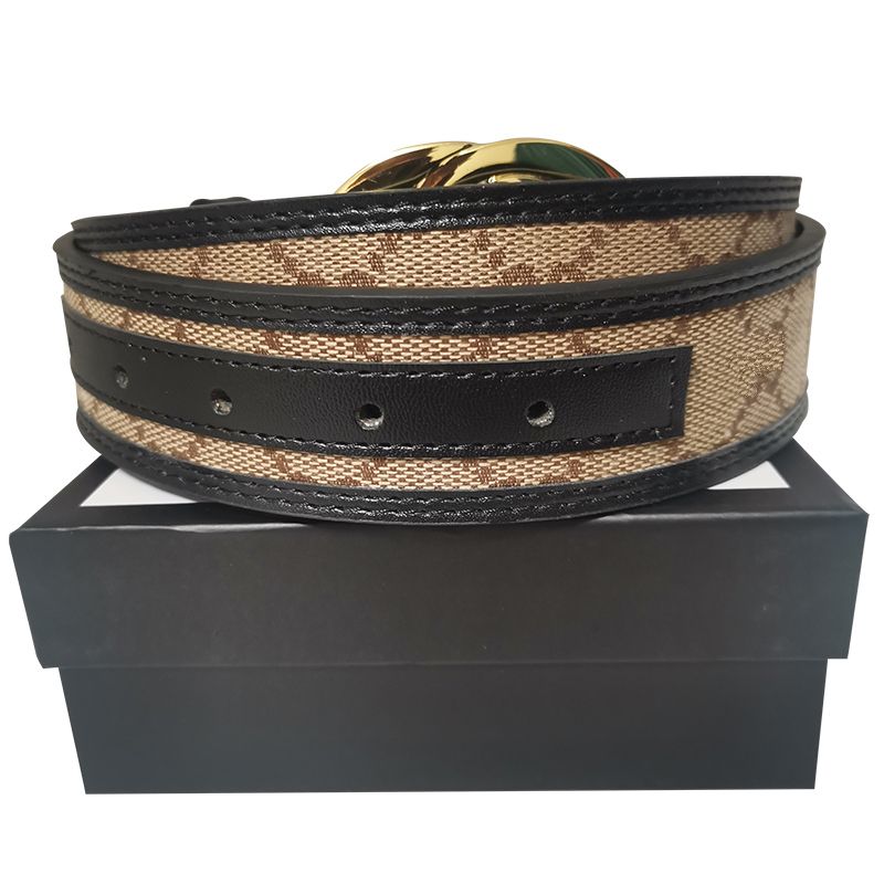 3-Black double gold buckle