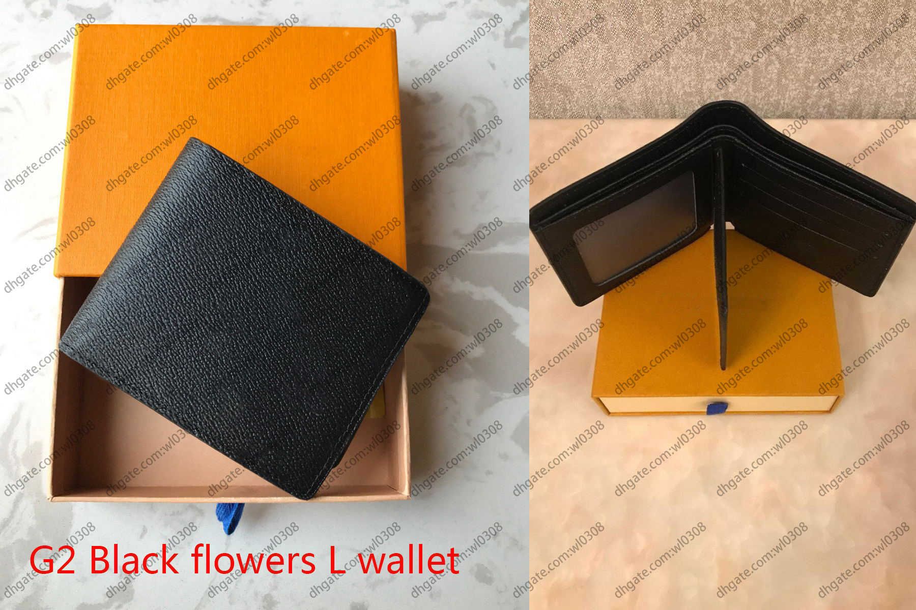 G2 Black Flowers L Wallet