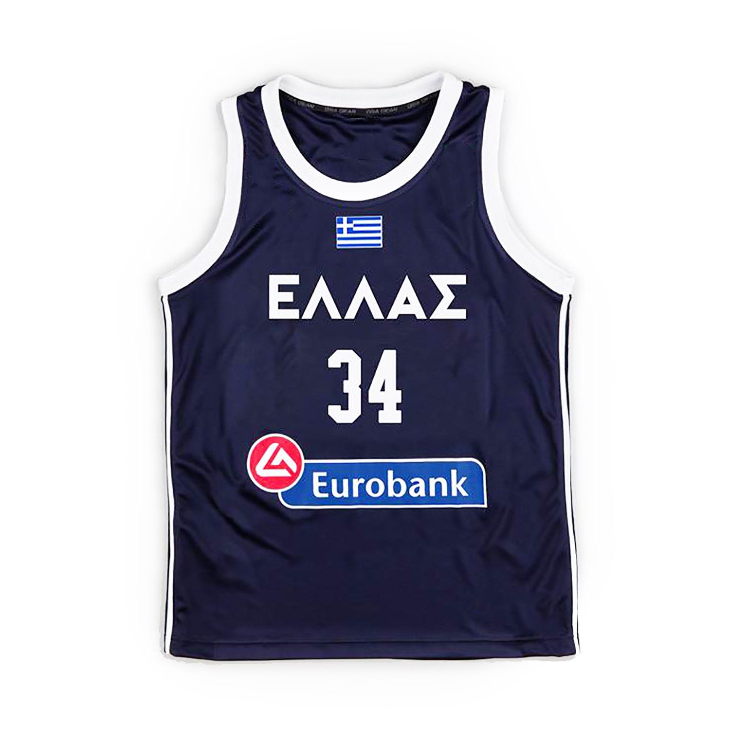  National Team Greece Basketball Jersey Giannis A 34 Eurobank  High School Navy Blue White Color for Men Printed and Stitched : Sports &  Outdoors