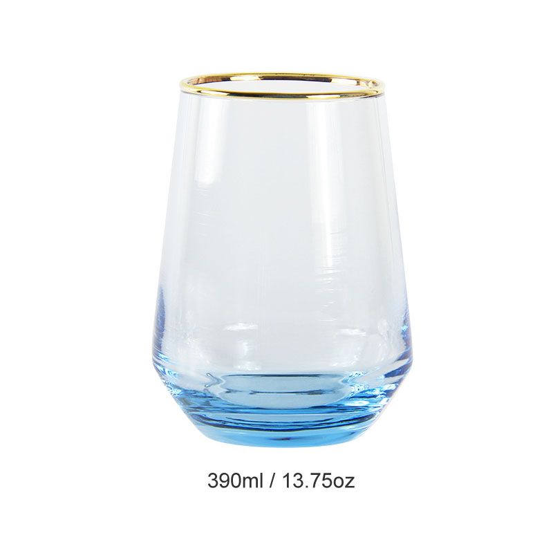 390ml Blue with Gold Rim