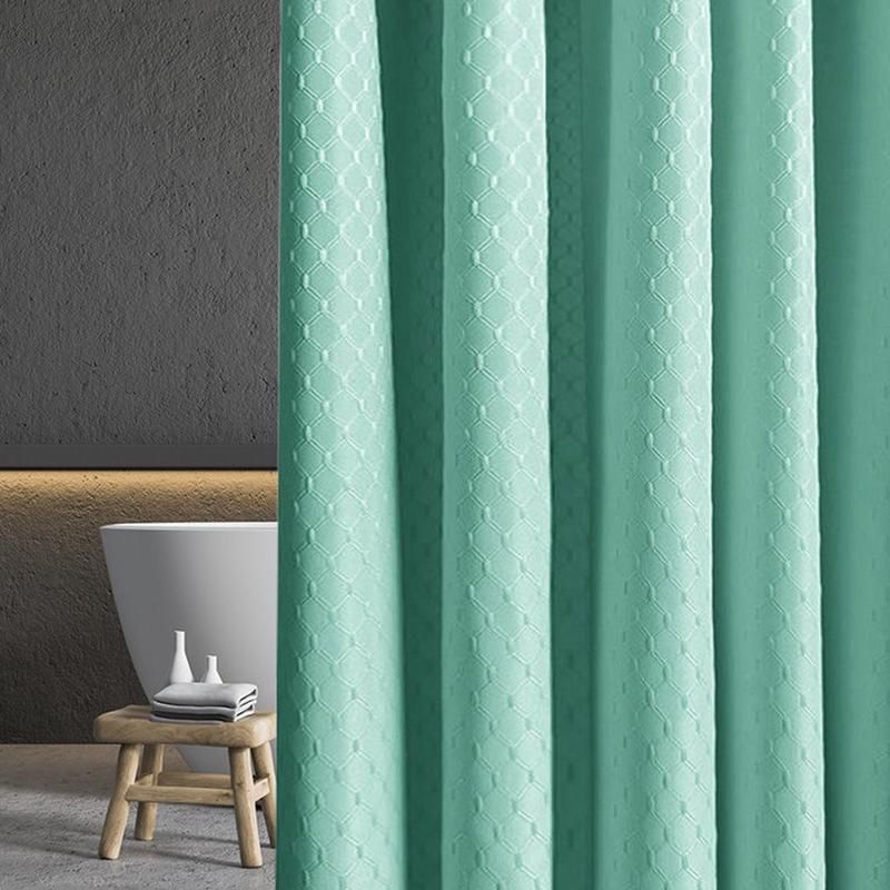 green bath curtain