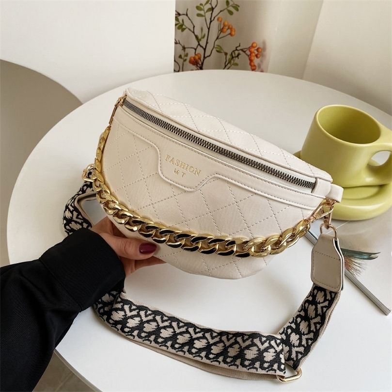 Women Fashion Waist Bags Diamond Lattice Shoulder Bag PU Leather