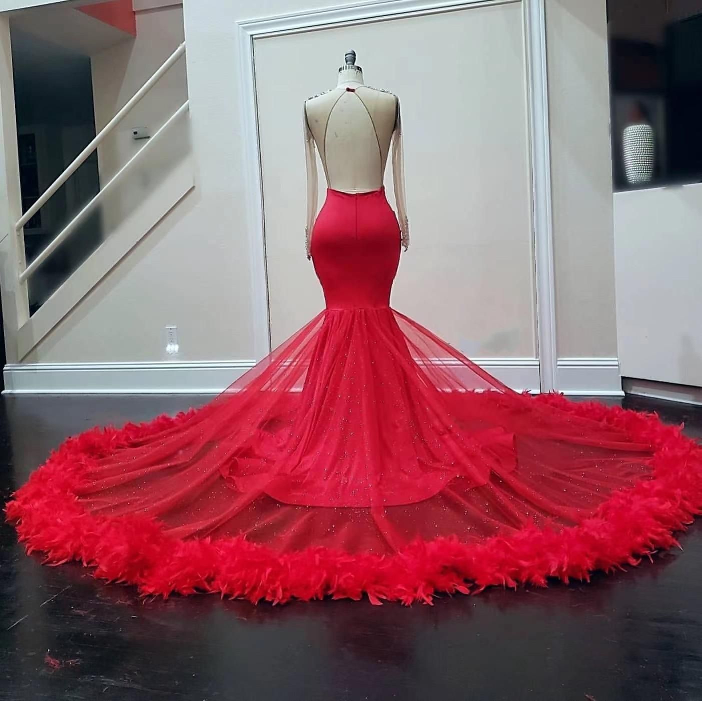 red confirmation gown