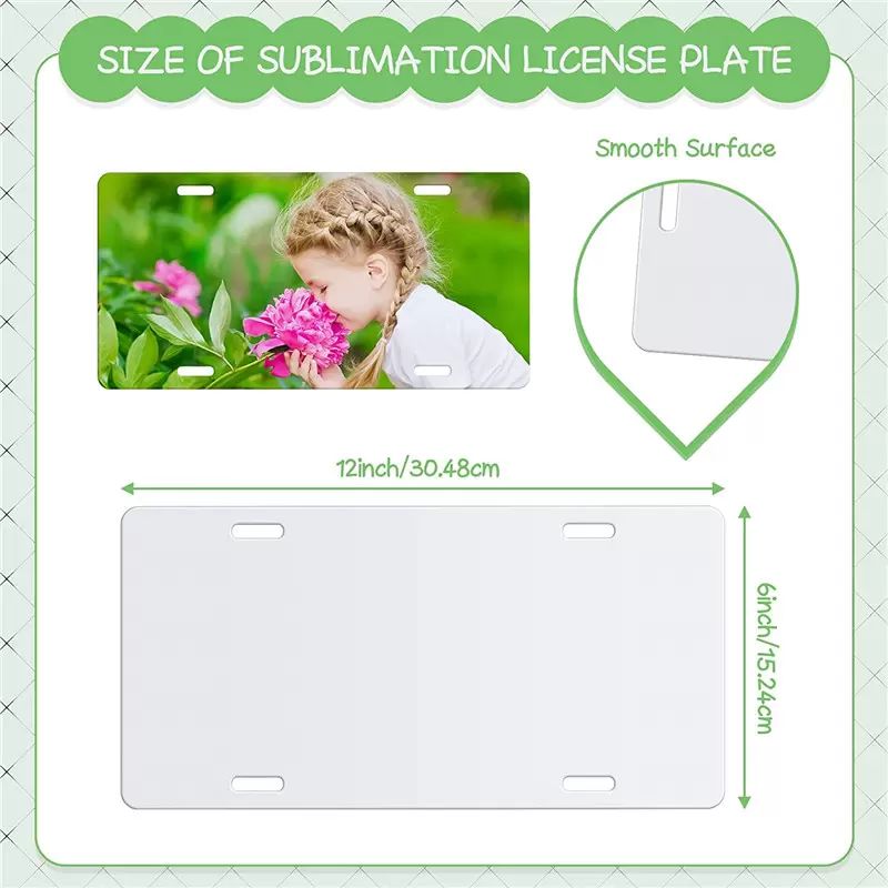 White Sublimation License Plate Decor Blanks Metal Aluminum Automotive  Plates Heat Thermal Transfer Sheet DIY Picture Tag Board RRA13147 From  Mr_cars, $1.43