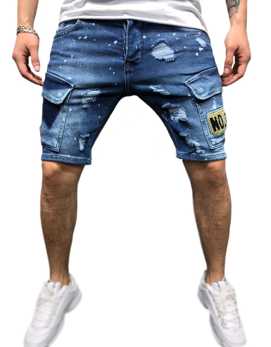 Mens Fashion Cool Skinny Jeans Shorts 