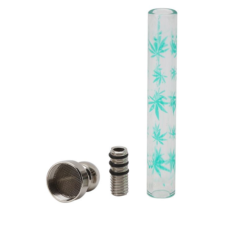 HerbMate Glass Smoking Spoon Pipe With Grinder & Filer Compact