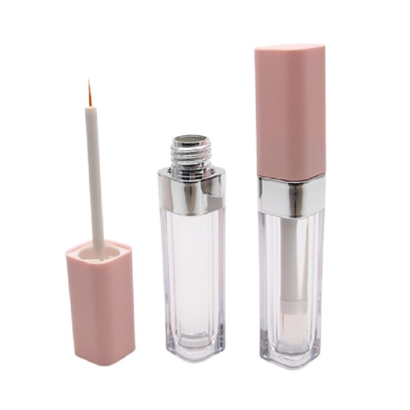 Couvercle rose tube d'eye-liner transparent