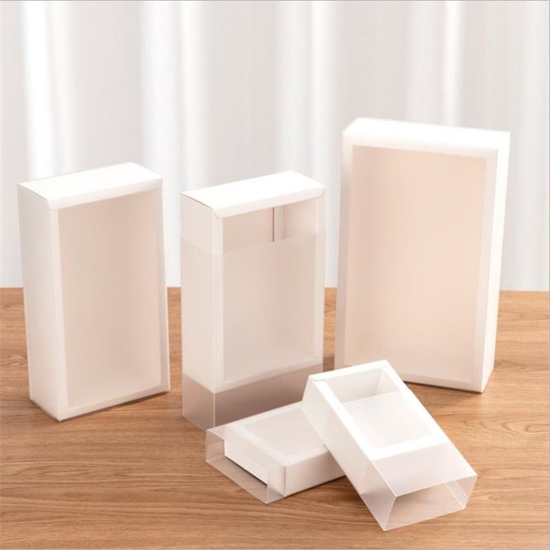 Blanc avec PVC-10pcs-inner 10.6x8.6x4cm