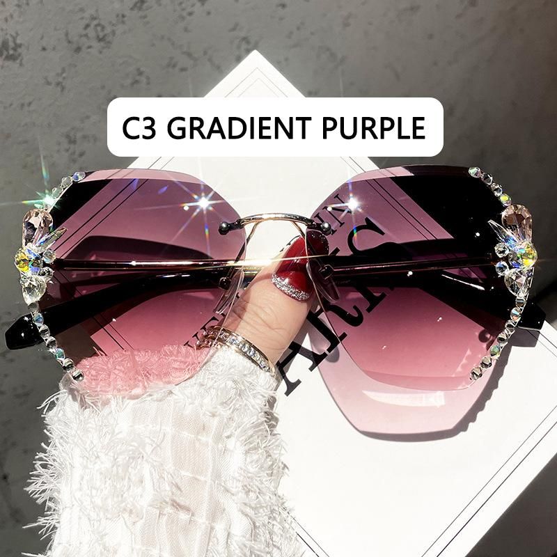 2022 Rimless Sunglasses Fashion Sunglasses Women Tide Vasos Decorativos  Luxury Lunette De Soleil Femme Vintage Zonnebril Dames