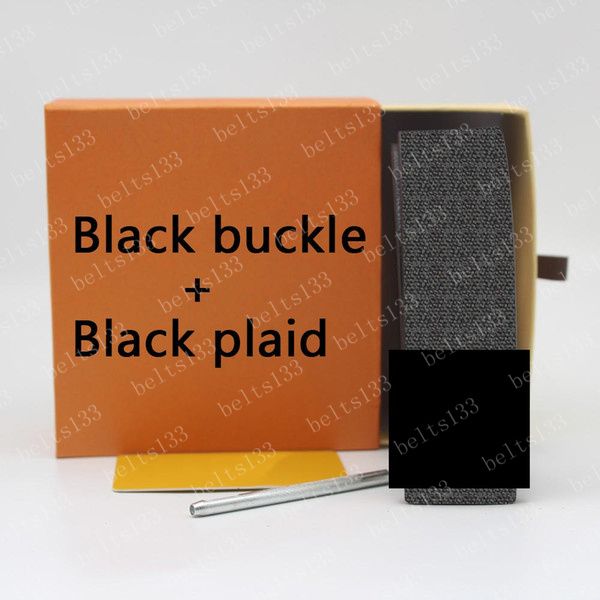 #07 damier black+black buckle