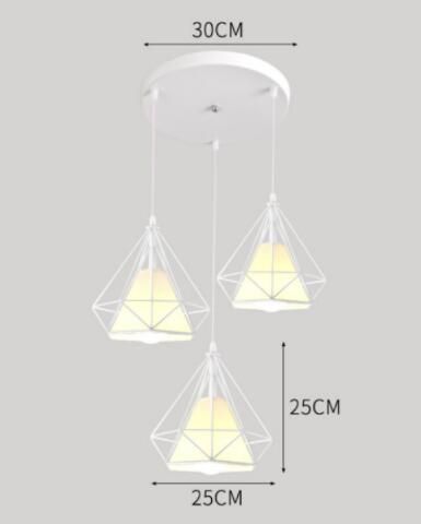 Lampadario a disco a 3 teste bianco