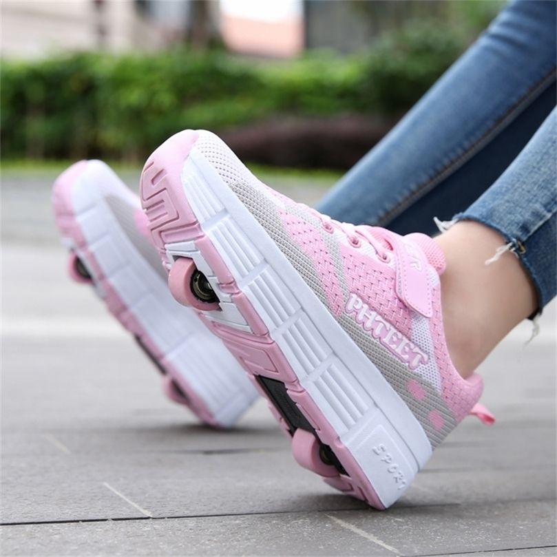 Roller skate schoenen voor kinderen jongen meisje wielen sneakers met op  wielen kinderen jongens meisjes roller