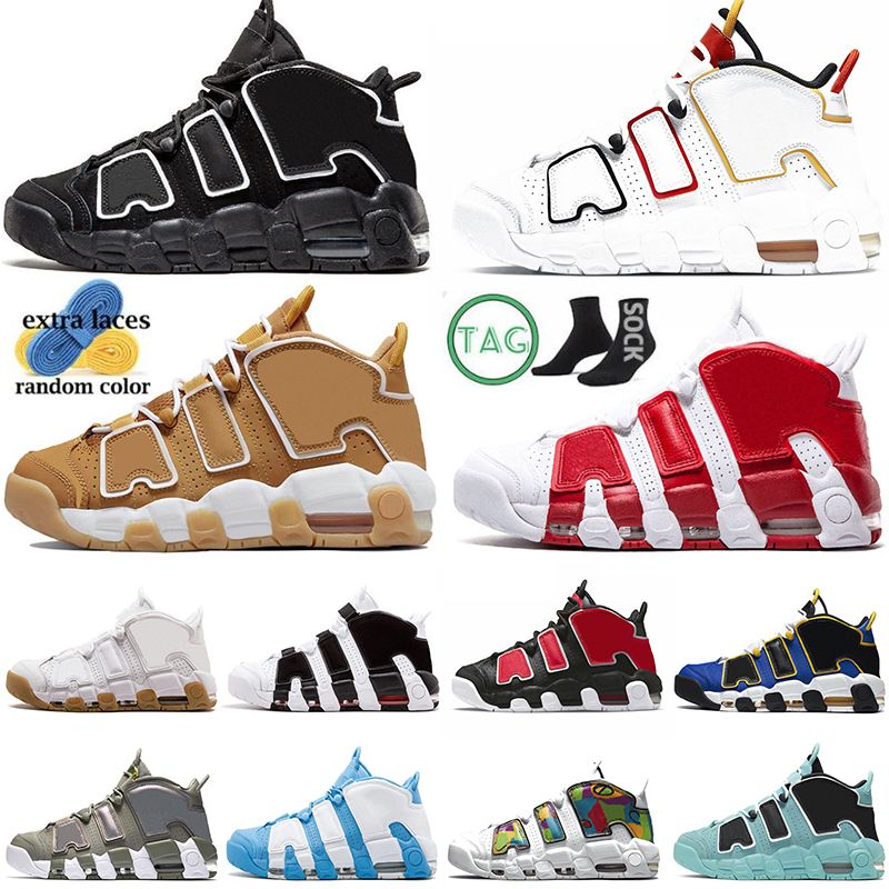 Nike Air Uptempo Scottie Pippen Zapatillas de baloncesto Hombres Mujeres Blanco Varsity Rojo Verde