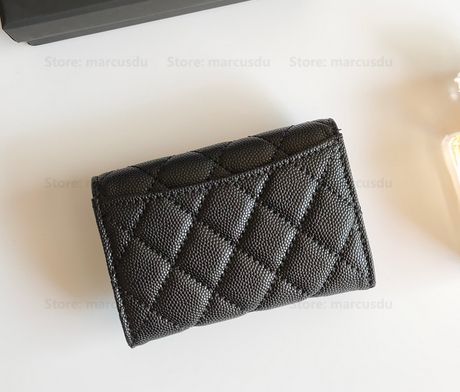 Caviar leather - Black- Silver metal