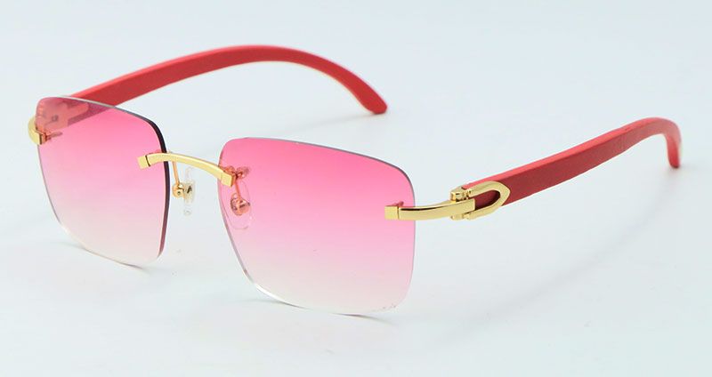 Red Wood Gold Pink Lens