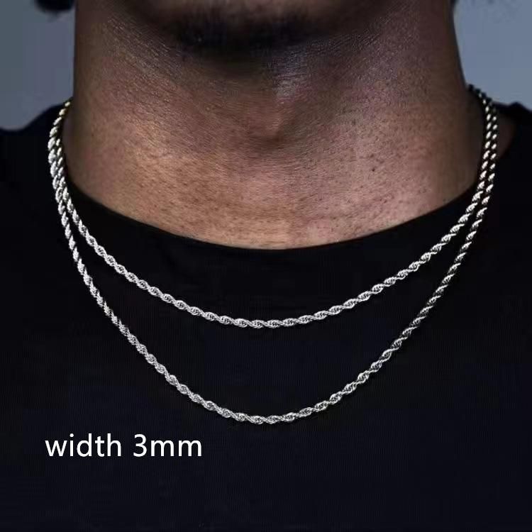 Collier chaîne cubaine pour hommes, chaîne en acier inoxydable, tendance 2022, lien ras du cou pour bijoux cadeauxChaînes Sidn22_voghion.com