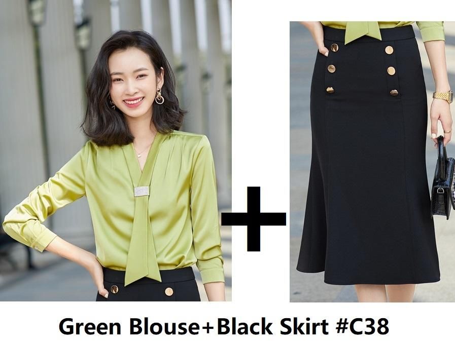 Groene blouse rok