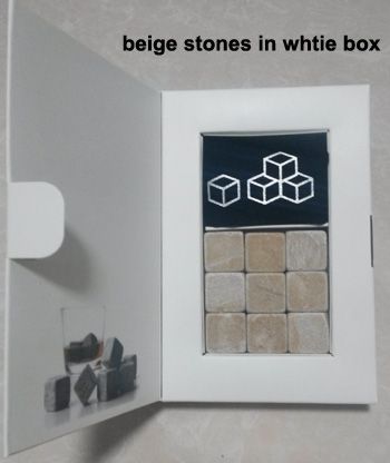 beige stone in white box