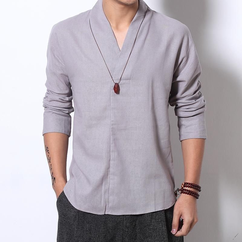 Gray Linen t Shirt