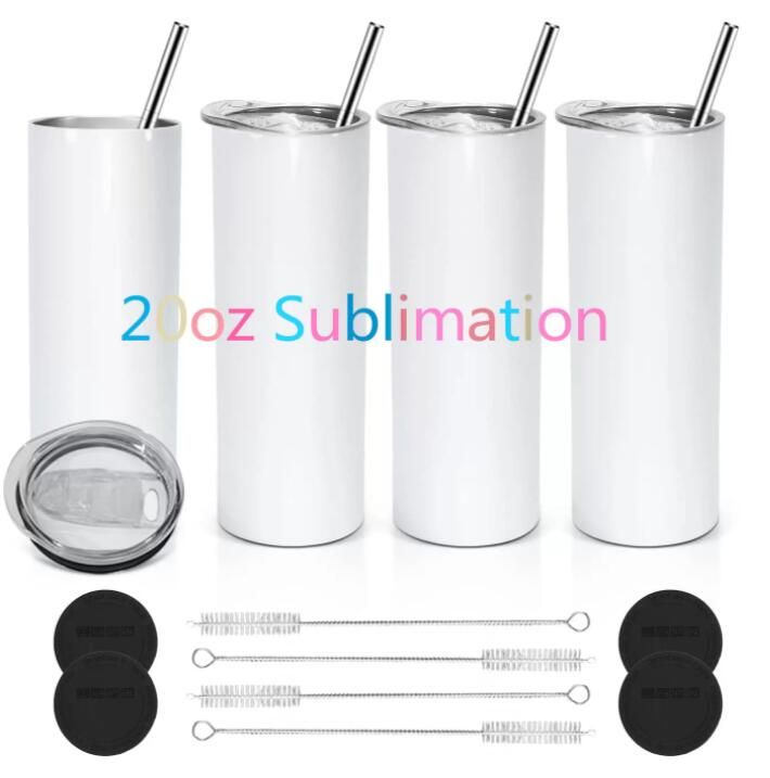 White sublimation with plastic straws