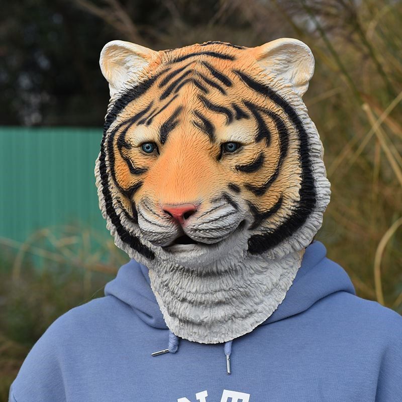 Mascot doll costume Halloween Christmas Tiger Mask Animal Hood Tiger Hood Lion Head Mask Cos Northeast Mascot doll costume Halloween Christmas Tiger Mask Animal Hood Tiger Hood Lion Head Mask Cos Northeast