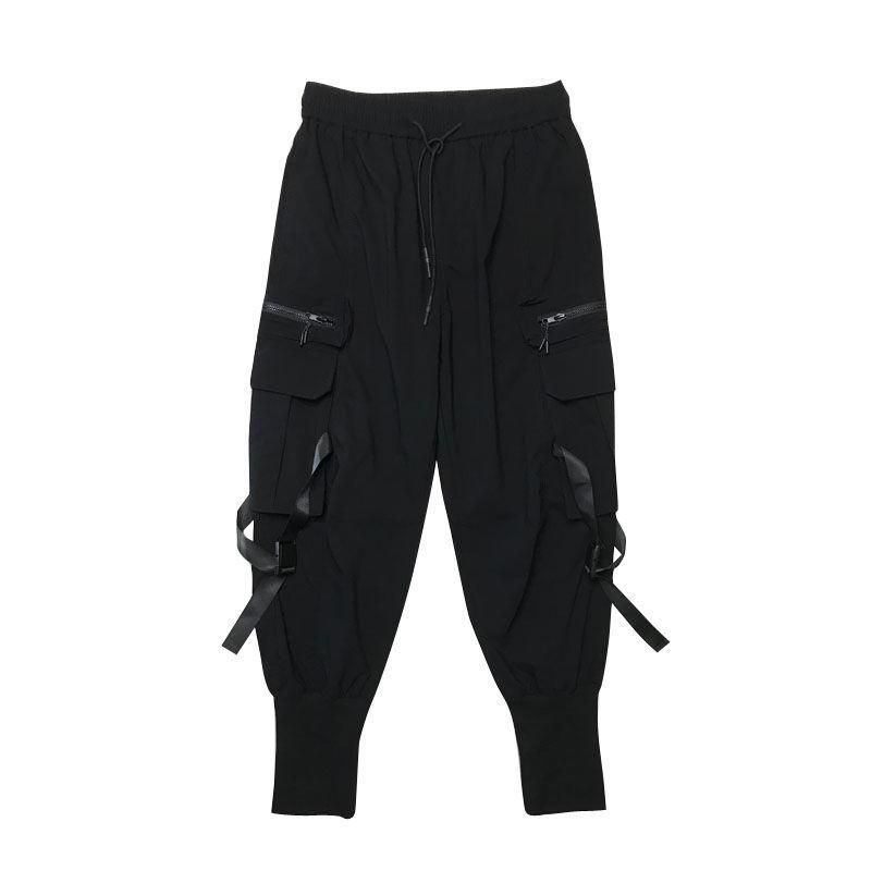 Pantalones para hombres 2022 Emo Harajuku Carga de grunge negro para Pantalones Punk Pantalones Jogging