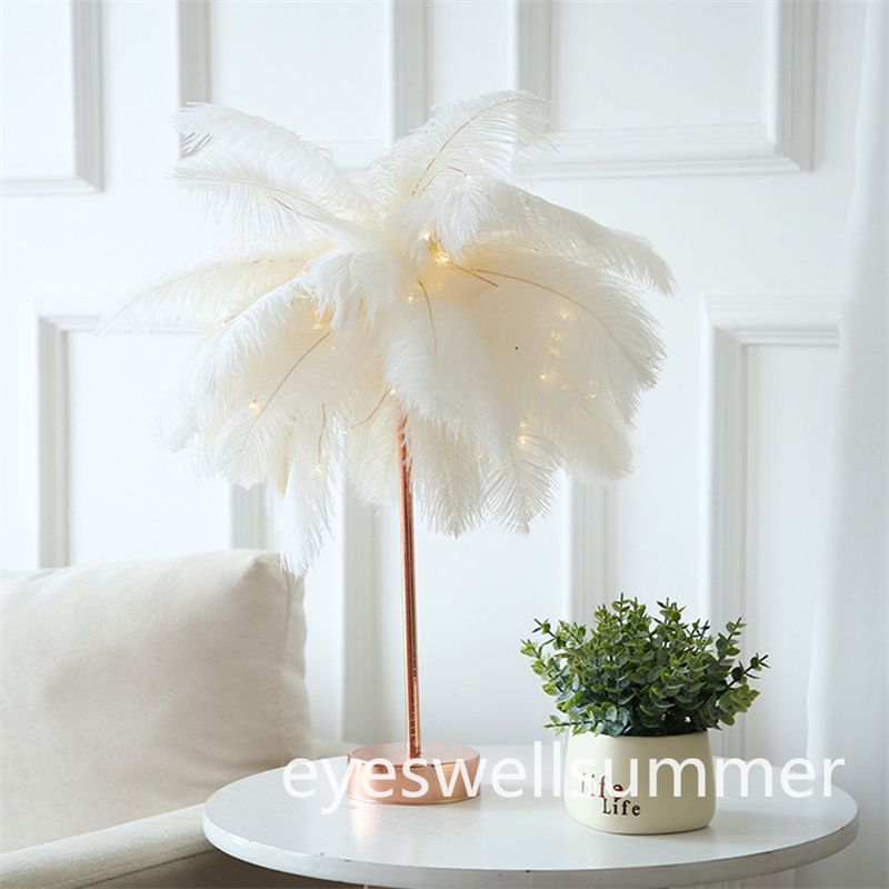white feather lamp