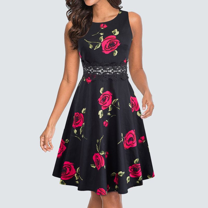 Black And Red Floral