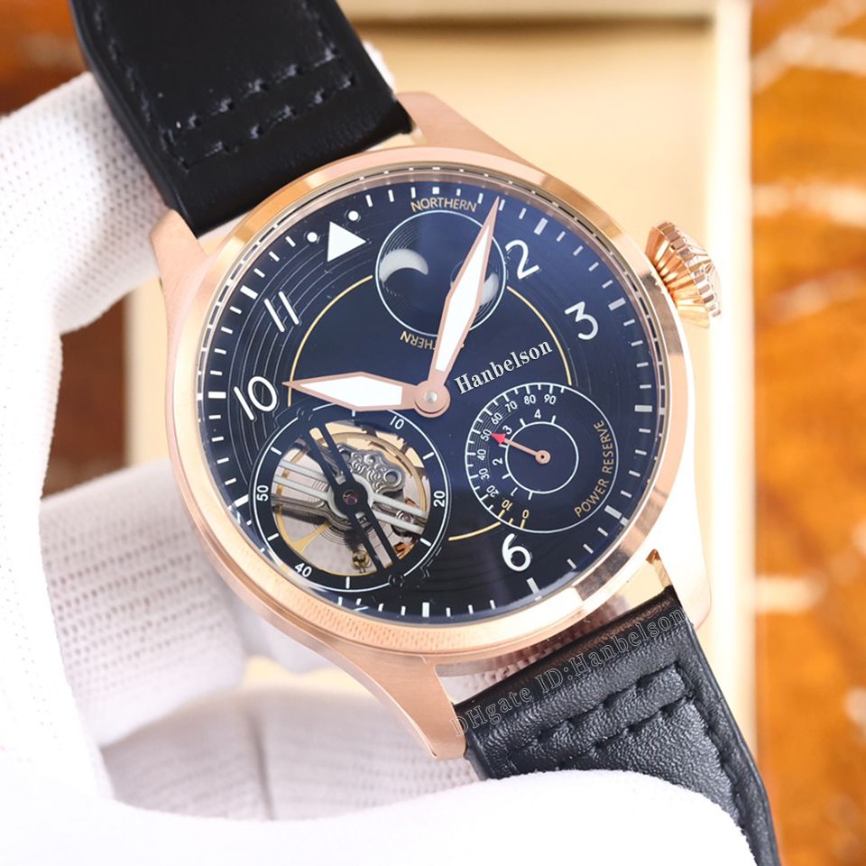 Rose Gold Black dial black strap