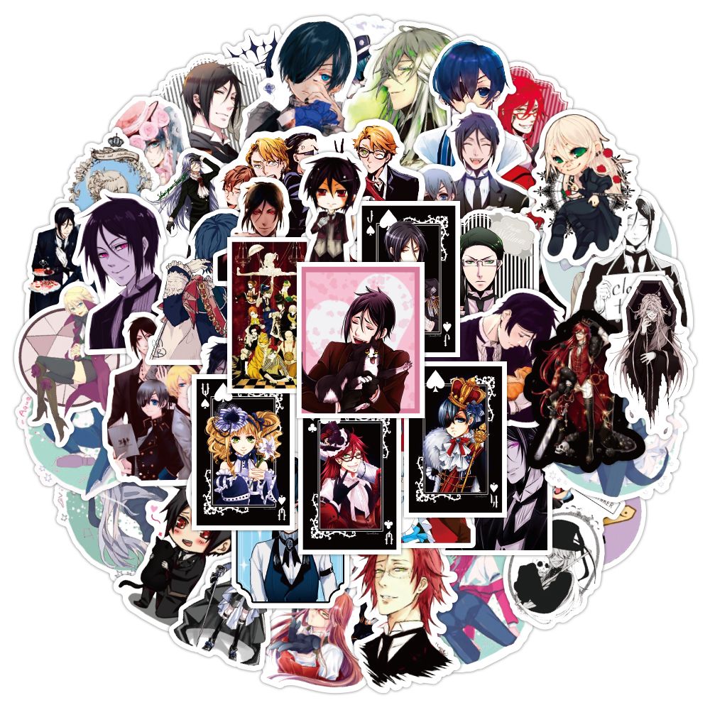 50PCS/Lot Black Butler Anime Stickers Graffiti Aesthetics For Water Bottle Kids Toys Diy Guitar Tire Car Bike Phone Case Laptop Skateboard Wall Notebook Decals 50PCS/Lot Black Butler Anime Stickers Graffiti Aesthetics For Water Bottle Kids Toys Diy Guitar Tire Car Bike Phone Case Laptop Skateboard Wall Notebook Decals