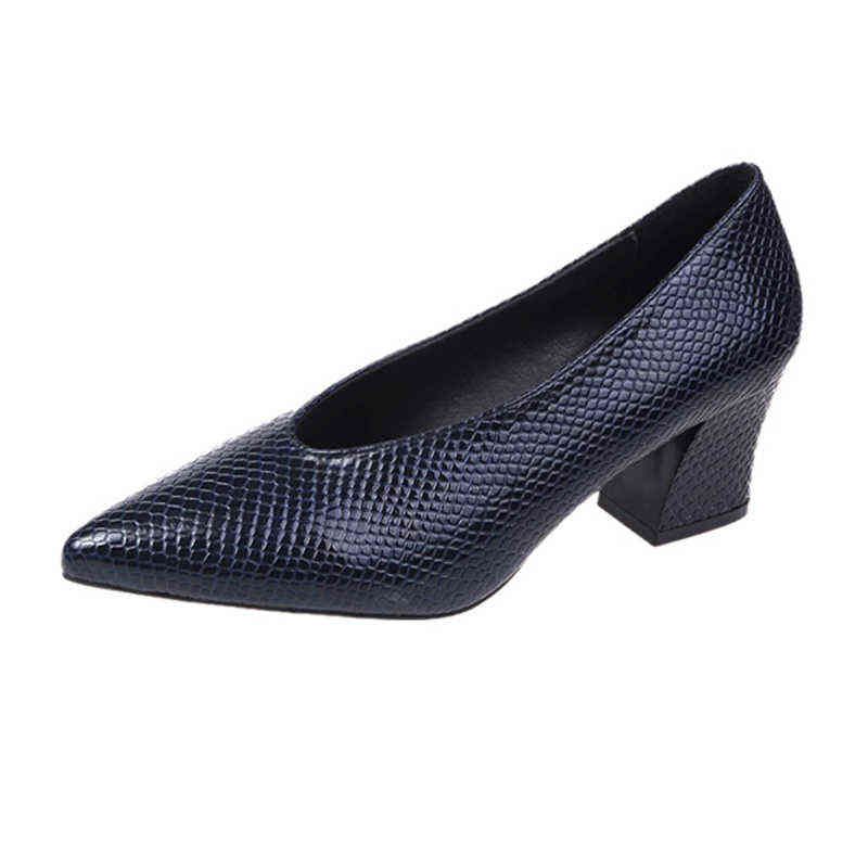 Blue Thick Heel