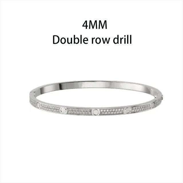 4 mm dubbele rij diamant zilver